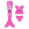 3PCS Mermaid Tails Swimwear Set for Swimming Girls Princess Bathing Suit Sets Kids Mermaid Swimsuit Swimable Costume - Sun Studio