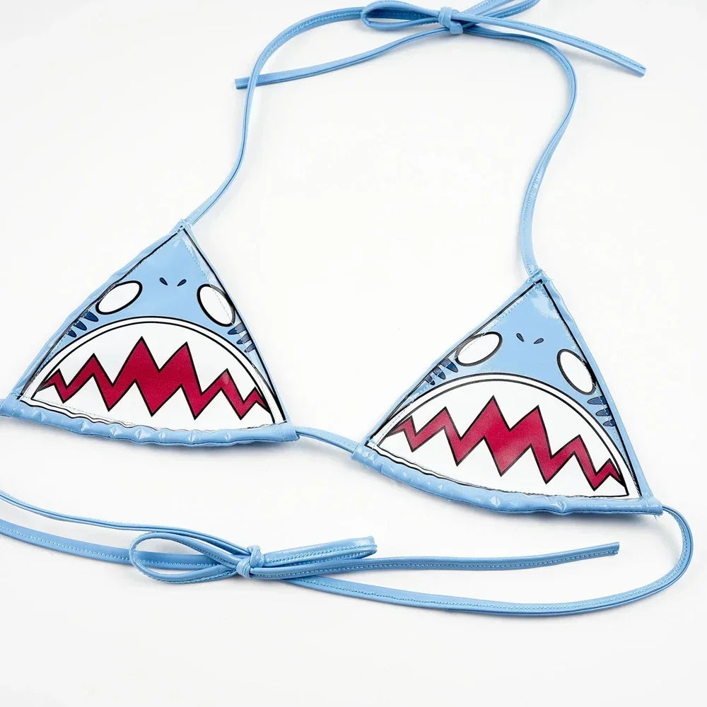 Cute Shark Pool Parry Anime Comics Girl Bikini Swimsuit Cosplay Costume Women Underwear Swimwear Role Play Sexy Backless Outfit - Sun Studio