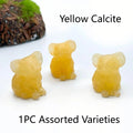 1PC Koala Carving Yooperlite Obsidian Firework Garnet Yellow Calcite - Home Decor Ideal for Graduation Gift Festival Decoration - Sun Studio