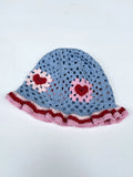 Red Love Heart Crochet Threaded Bikini Set With bucket Hats Handmade Swinwear Bathing Suit Sexy Fashion Swimsuit Vacation Wear - Sun Studio