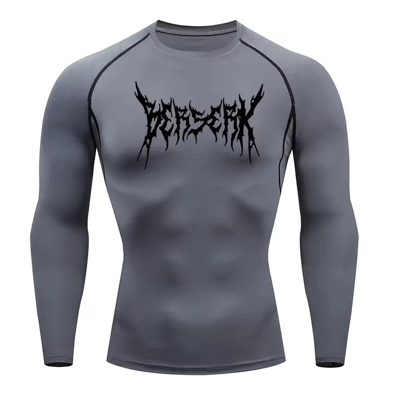 Gym Workout Rash Guard for Men Athletic Quick Dry Compression Shirts Berserk Print Tshirts Tees Tops Undershirts Baselayers - Sun Studio