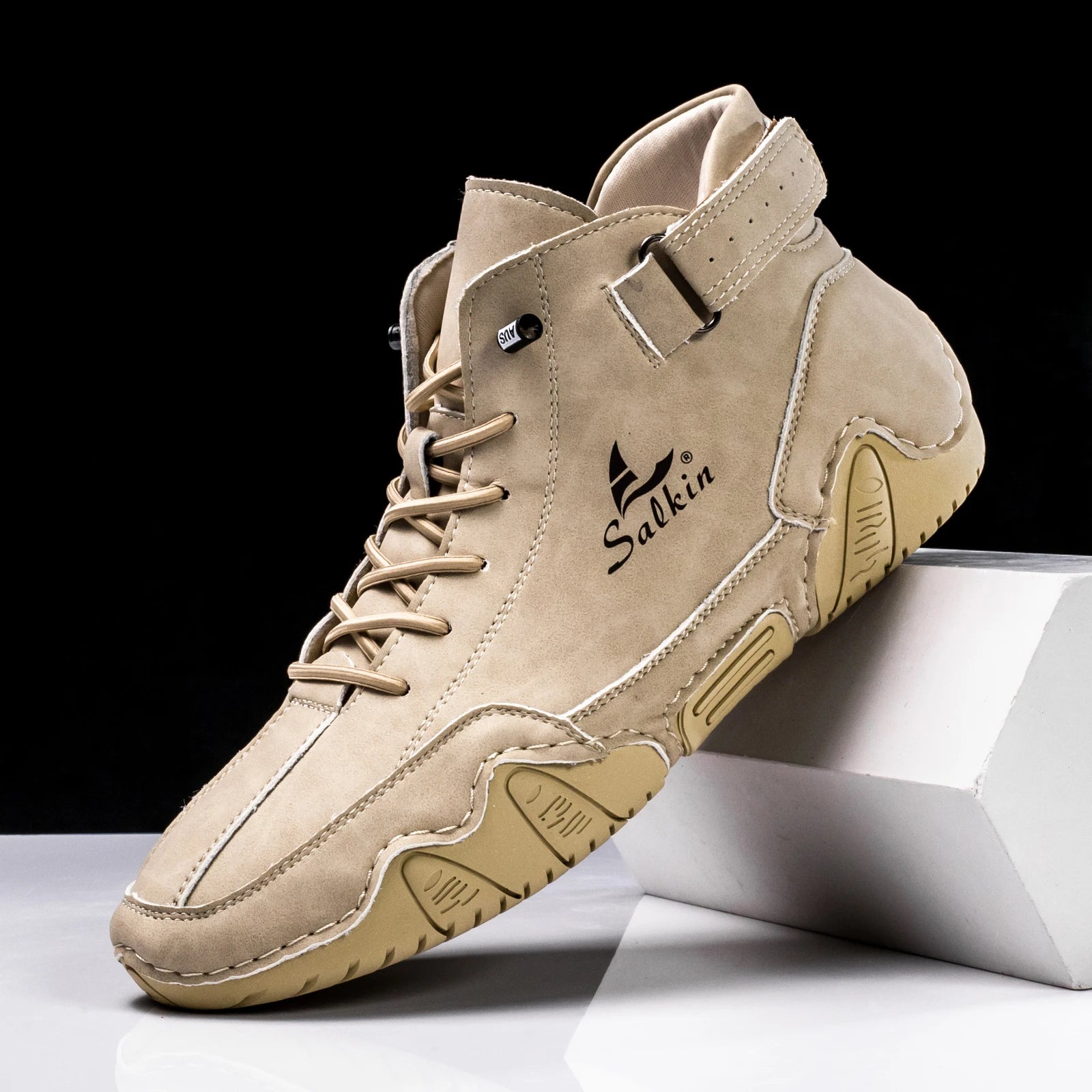 New 2025 Handmade Leather Casual Men Shoes Design Sneakers Man Breathable Leather Shoes Men Ankle Boots Outdoor - Sun Studio