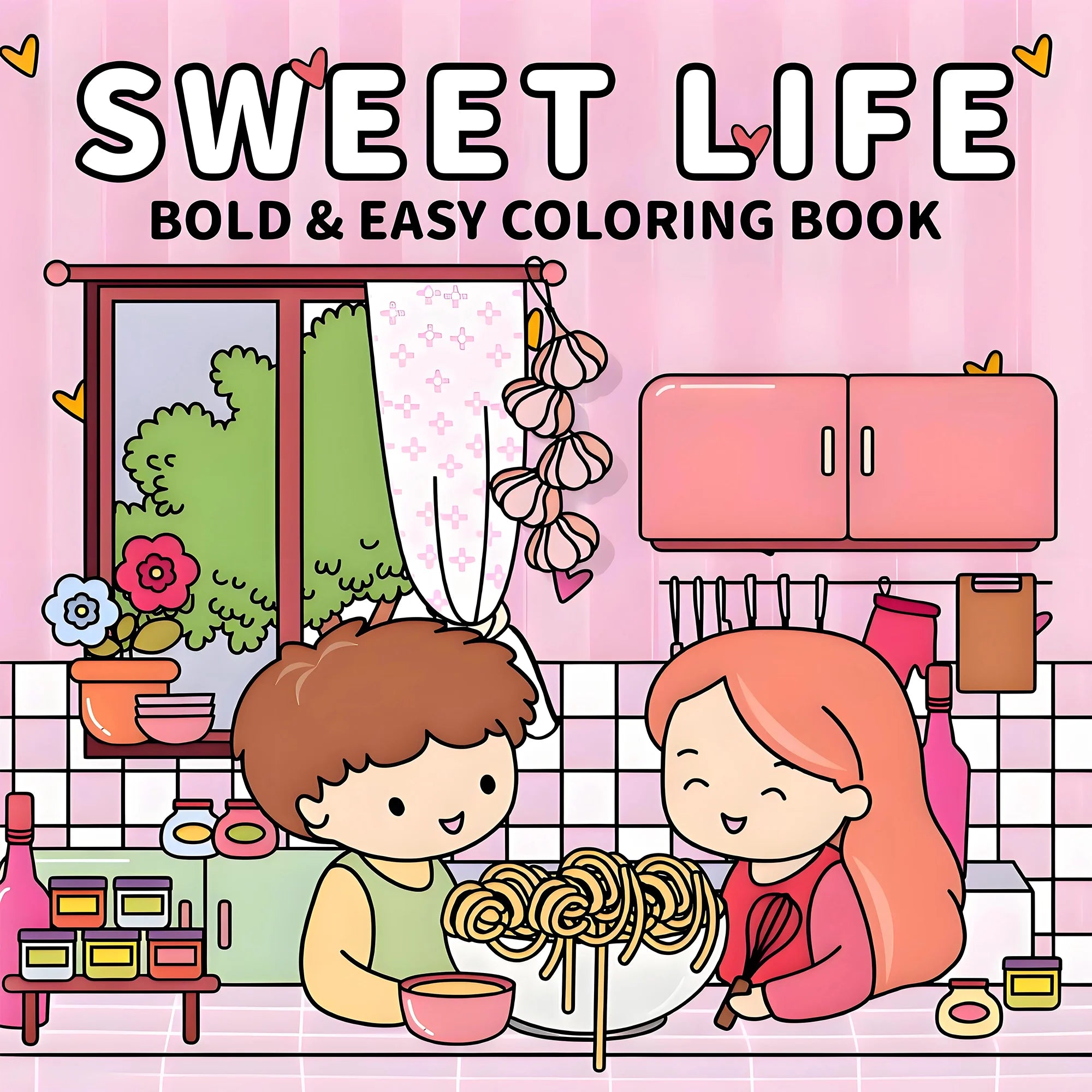 Deluxe Couples Coloring Book for Adults - 24 Thick Pages, 7.8x7.8 Inch, Unique Original Designs for Relaxation and Sweet Moments - Sun Studio