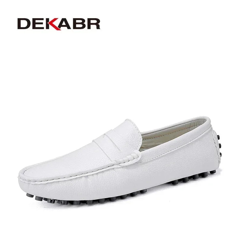 DEKABR Size 49 Men Casual Shoes Fashion Men Shoes Genuine Leather Men Loafers Moccasins Slip On Men's Flats Male Driving Shoes - Sun Studio