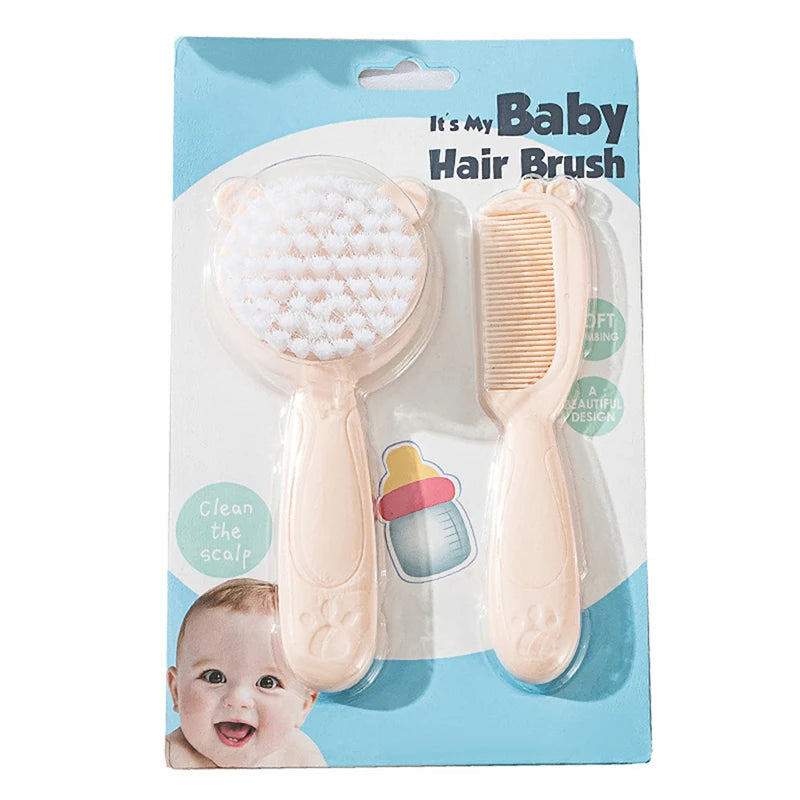 2 Pcs/Set Cute Kids Baby Small Hair Brush And Comb Set For Newborns & Toddlers Baby Brush Soft Bristles Baby Hair Care Gift - Sun Studio