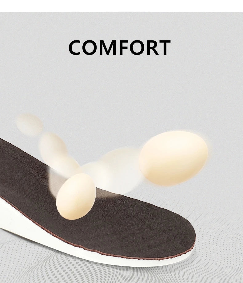 Men's Dress Brogues Elevator Shoes Platform Breathable Casual Business Luxury Genuine Leather Heightening Shoes 6 8CM Taller Man - Sun Studio