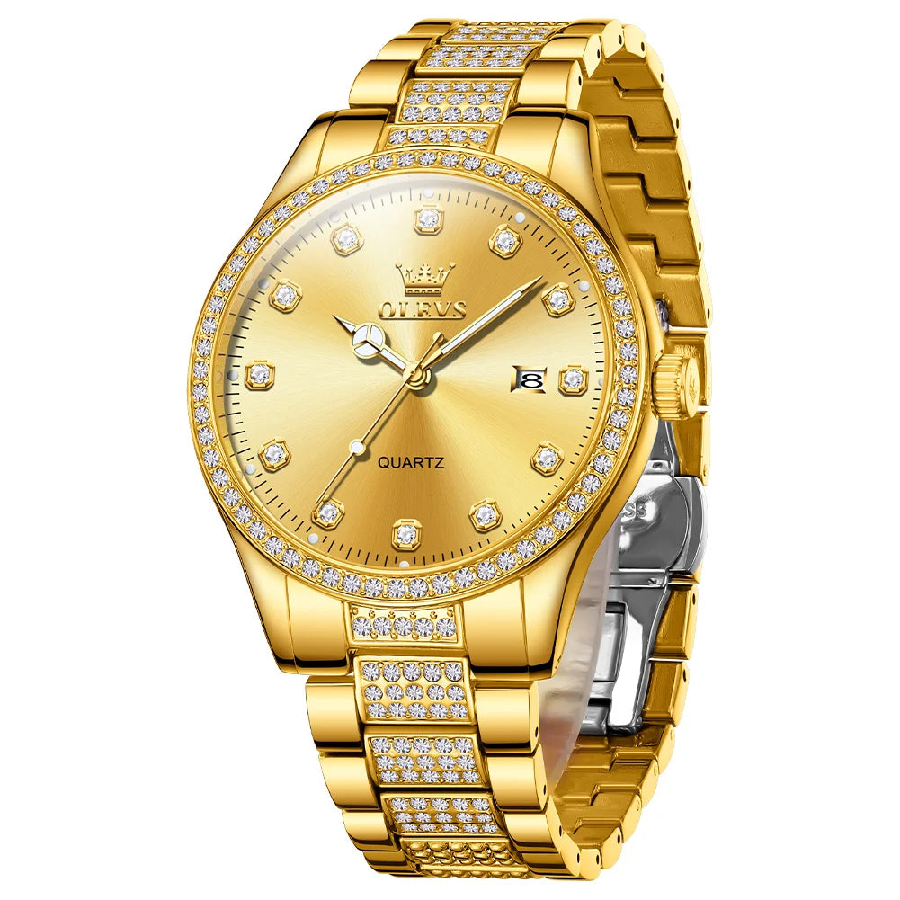 OLEVS New Fashion Mens Watches Top Brand Luxury Quartz Wrist Watch Man Sport Stainless Steel Watch for Men Reloj Hombre 2025 - Sun Studio