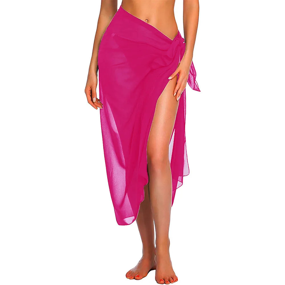 Womens Long&Short Sarong Swimsuit Coverups Summer Beach Bikini Wrap Sheer Short Skirt Scarf for Swimwear Cover-ups - Sun Studio