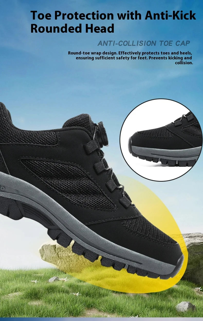 Men'S Spring And Autumn Outdoor Sports Shoes With Rotating Buckle Convenient Comfortable Anti Slip Hiking Shoes Large Size 39-48 - Sun Studio