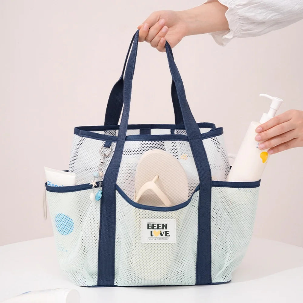 New Gym Bag Handheld Beach Bag Large Capacity Travel Swimsuit Storage Bag Portable Tote Swimming Mesh Vacation Storage Bag - Sun Studio