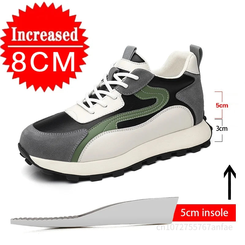 High Quality Flat/6/8 Cm Men Elevator Sneakers Summer Casual Trainers Height Increase Shoes Mesh Student Running Men Lift Shoes - Sun Studio