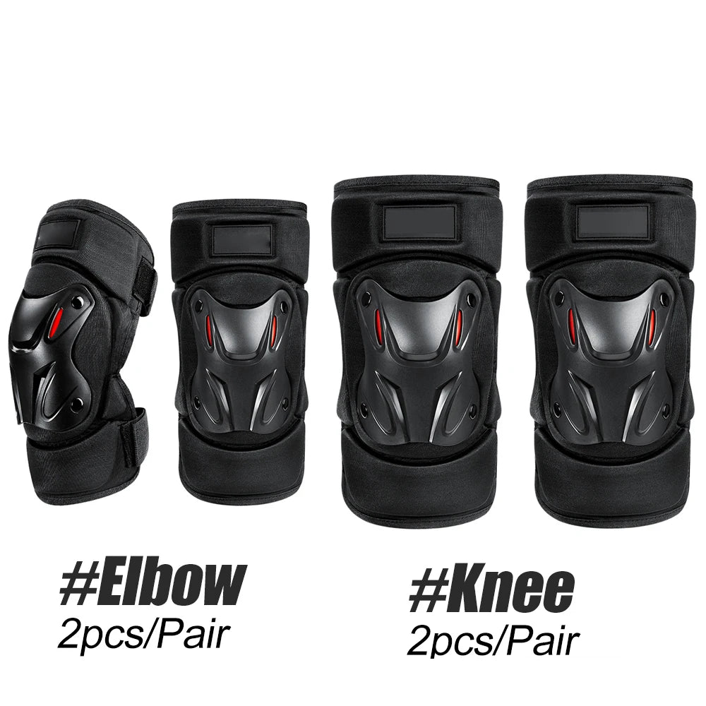 1Pair Adult Knee & Elbow Pads for Roller Skating,Skateboarding - Heavy-Duty PP Shell - Adjustable Protective Gear for Men Women - Sun Studio