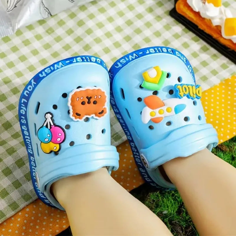 Summer Sandals For Girls Kids Baby Boys Girls Cartoon Baby Sandals Flat Heel Solid Soft Cartoon Slippers Children's Garden Shoes - Sun Studio