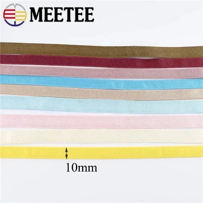 5/10/20Meters Meetee 10mm Soft Elastic Band for Swimsuit Belts Shoulder Strap Underwear Bra Notebook Tape DIY Sewing Accessories - Sun Studio