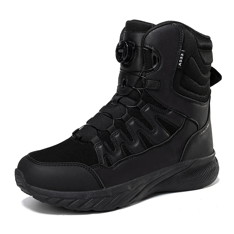 Große Outdoor Trainingsstiefel Herren Bergsteiger Wanderschuhe Hohe Oberteile Rotierende Schnalle Mode Tarnsport Schuhe