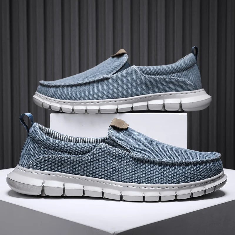New Men Canvas Shoes Fashion Men's Casual Shoes Light Non-slip Loafer Washed Denim Flat shoes Outdoor Sneakers Vulcanized Shoes - Sun Studio