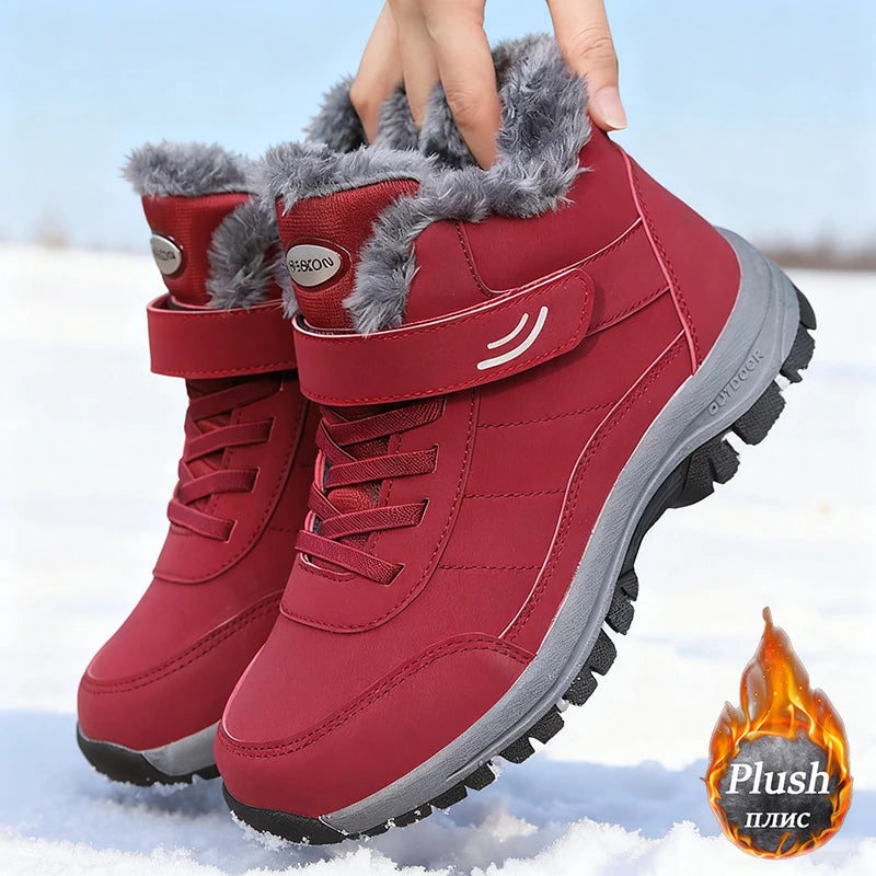 Men Boots Brand Climbing Shoes Men's Outdoor Sports Cotton Oes Winter Fce Lined High Top Thi Bot Climbing Casual Warm Boots - Sun Studio