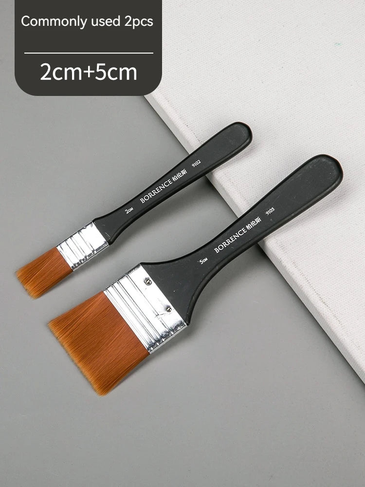 Borrence 1/2/3/5pcs Memory Nylon Paint Brushes Set for Acrylic Oil Drawing Watercolor Wooden Painting Brush Tools Art Supplies - Sun Studio