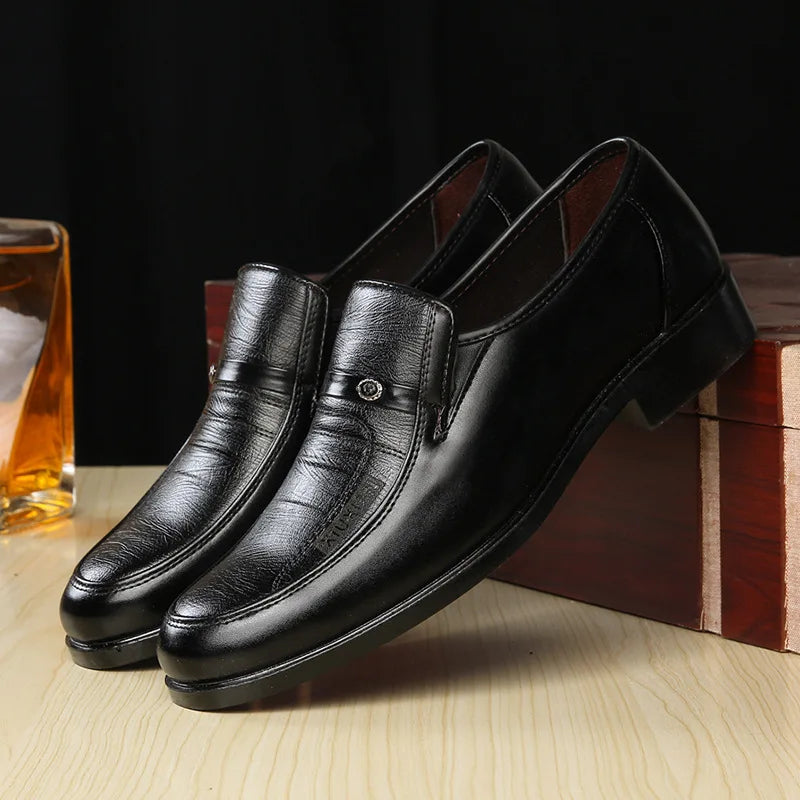 2024 New Leather Shoes for Men High Quality Business Men Dress Shoes comfortable Flats Oxford Breathable Men Party Wedding Shoes - Sun Studio