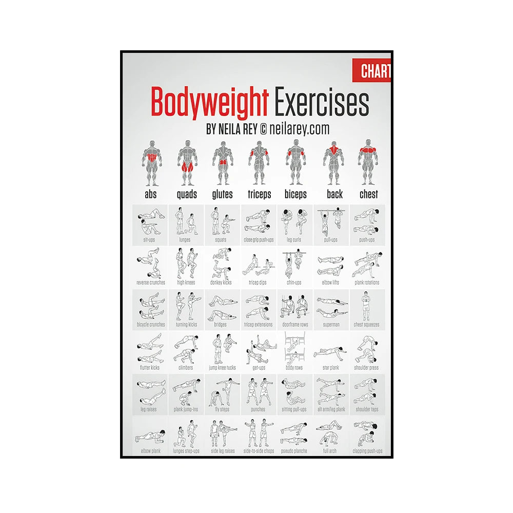 Gym Yoga Studio Workout Detailed Action Chart Pose Canvas Poster Bodybuilding Wall Art Painting Prints Home Room Decor Murals - Sun Studio