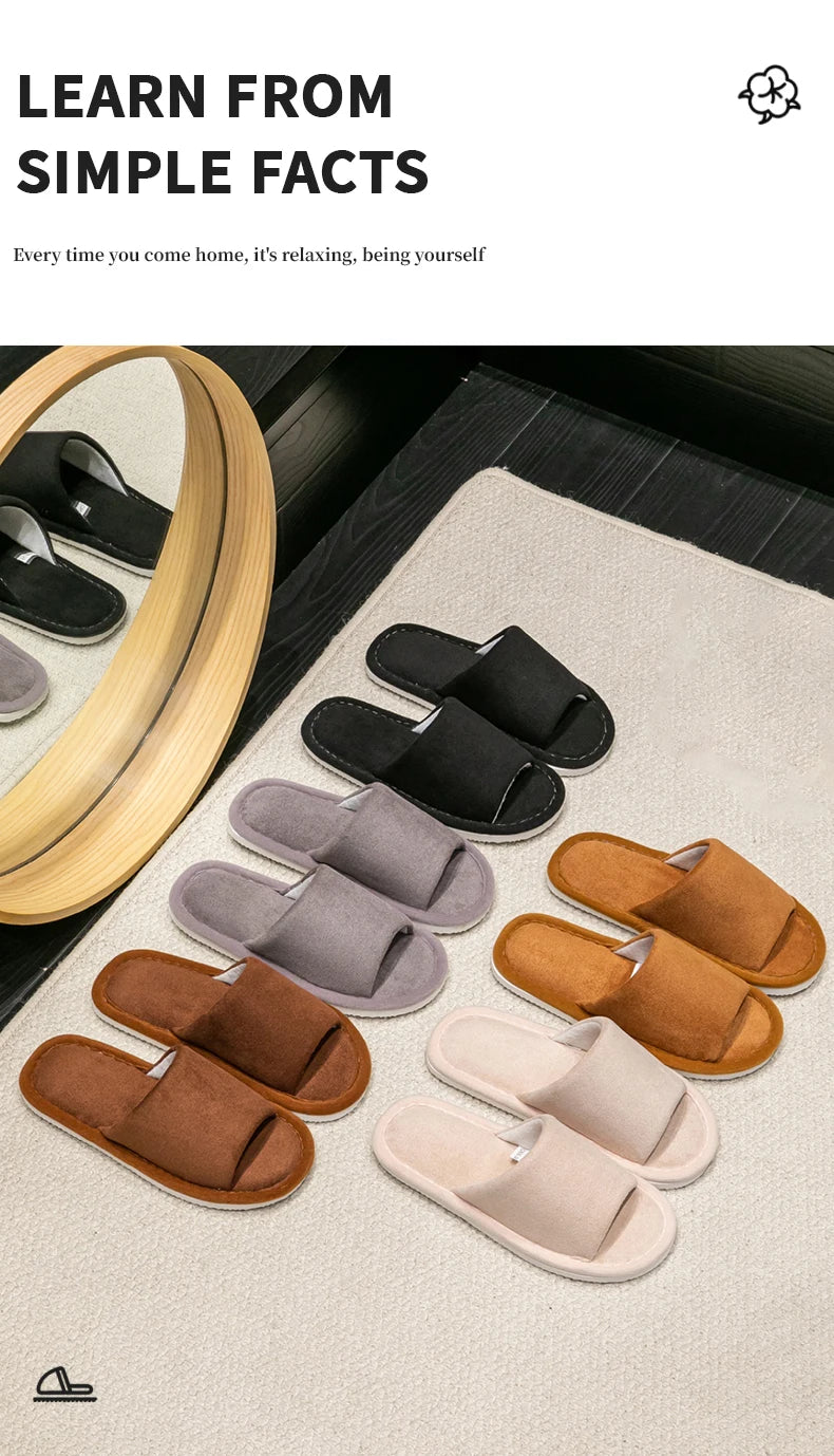 New Men'S Indoor Open Toe  Slippers high quality soft comfortable Home Shoes Indoor Anti-Skid Slippers bedroom No noise - Sun Studio