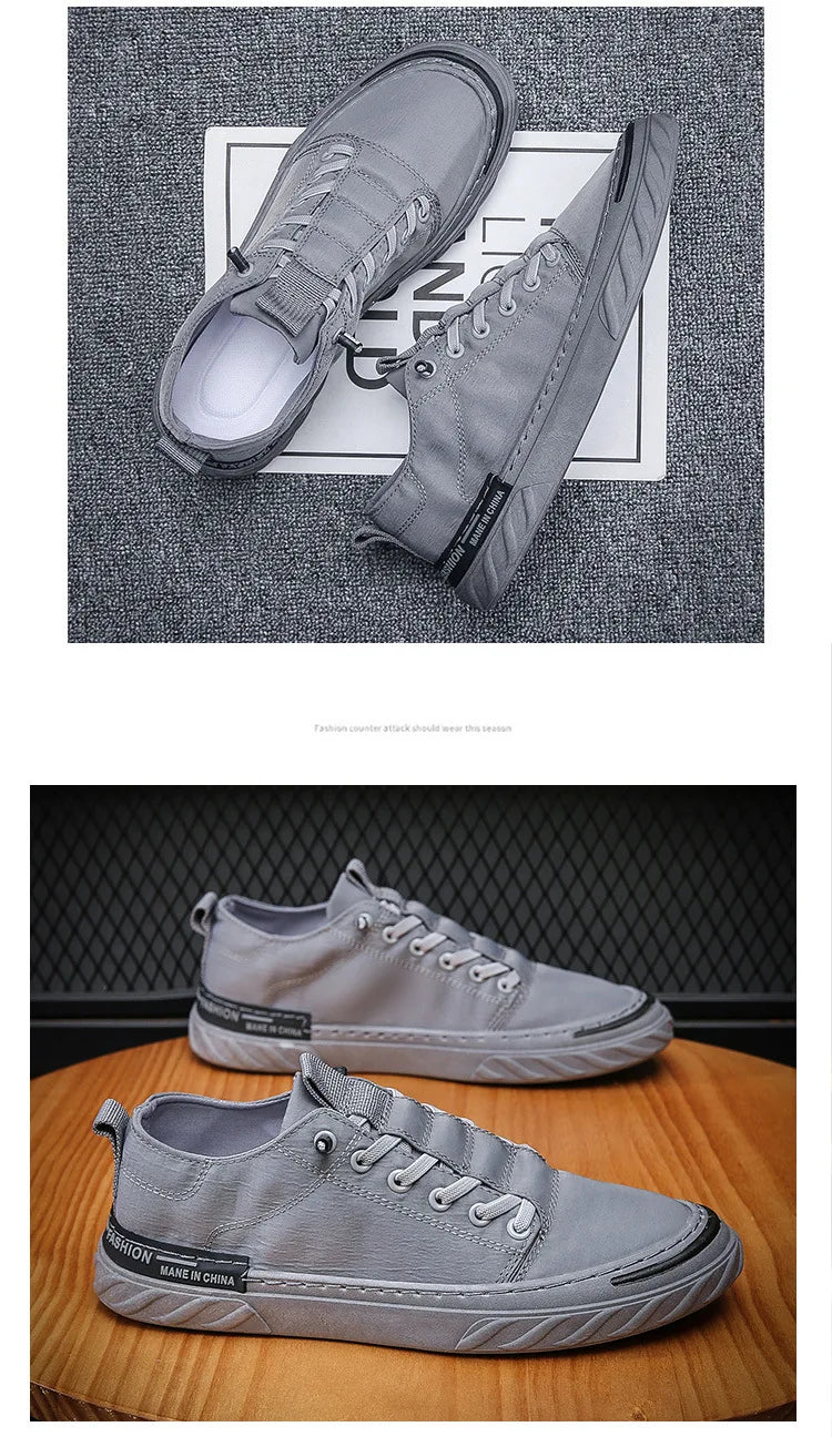 2024 Spring New Breathable Ice Silk Old Beijing Cloth Shoes Versatile Shoes Fashion Trend Men's Casual Canvas Board Shoes - Sun Studio