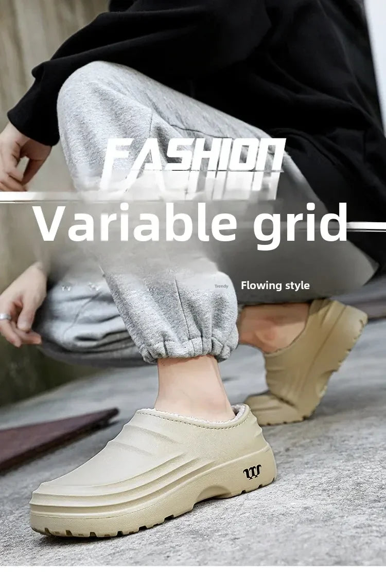 Waterproof Cotton Chef Shoes For Men Anti-Slip Work Footwear Warm Comfortable Kitchen Specialized Shoes With EVA Outsole - Sun Studio