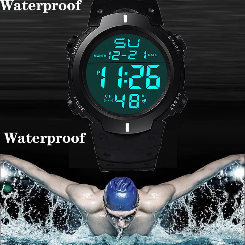 YIKAZE Men's Sports Watch luminous Waterproof Alarm Clock Man Digital Watches Multifunction Military Electronic Wristwatch - Sun Studio