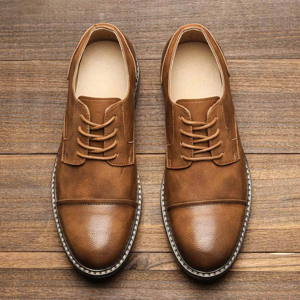 Business Herren Lederschuhe Europäisch Amerikanisch Lässige Herren Lederschuhe Retro Trend Herren Schuhe Große Größe Lederschuhe für Männer