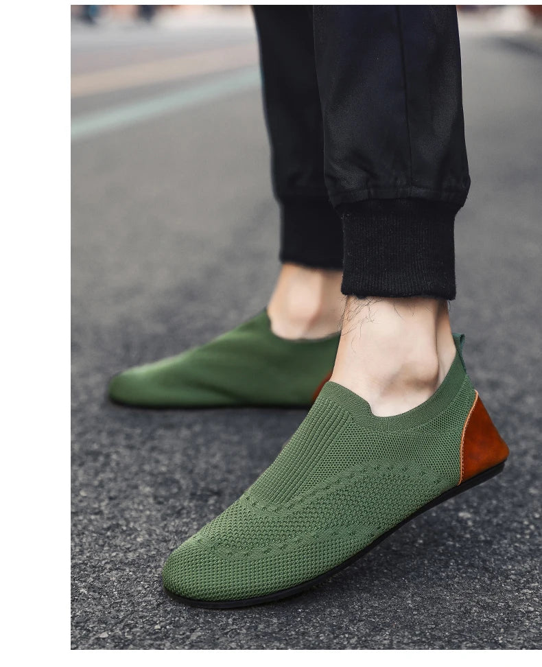 YRZL Loafers Men Soft Driving Moccasins High Quality Flats Male Walking Shoes Breathable Mesh Casual Loafers Slip on Mens Shoes - Sun Studio