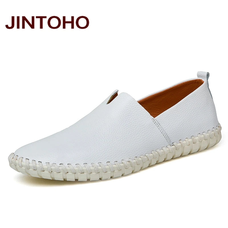 JINTOHO Große Größe Herren Echtes Leder Schuhe Slip-On Schwarze Schuhe Echtes Leder Mokassins Herren Schuhe Italienische Designer Schuhe