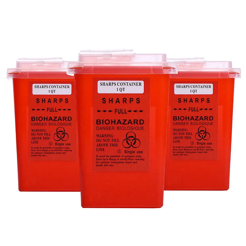 1L Plastic Tattoo Waste Box Medical Supplies Sharp Container Disposable Microblading Sharps Needle Tips Accessories - Sun Studio