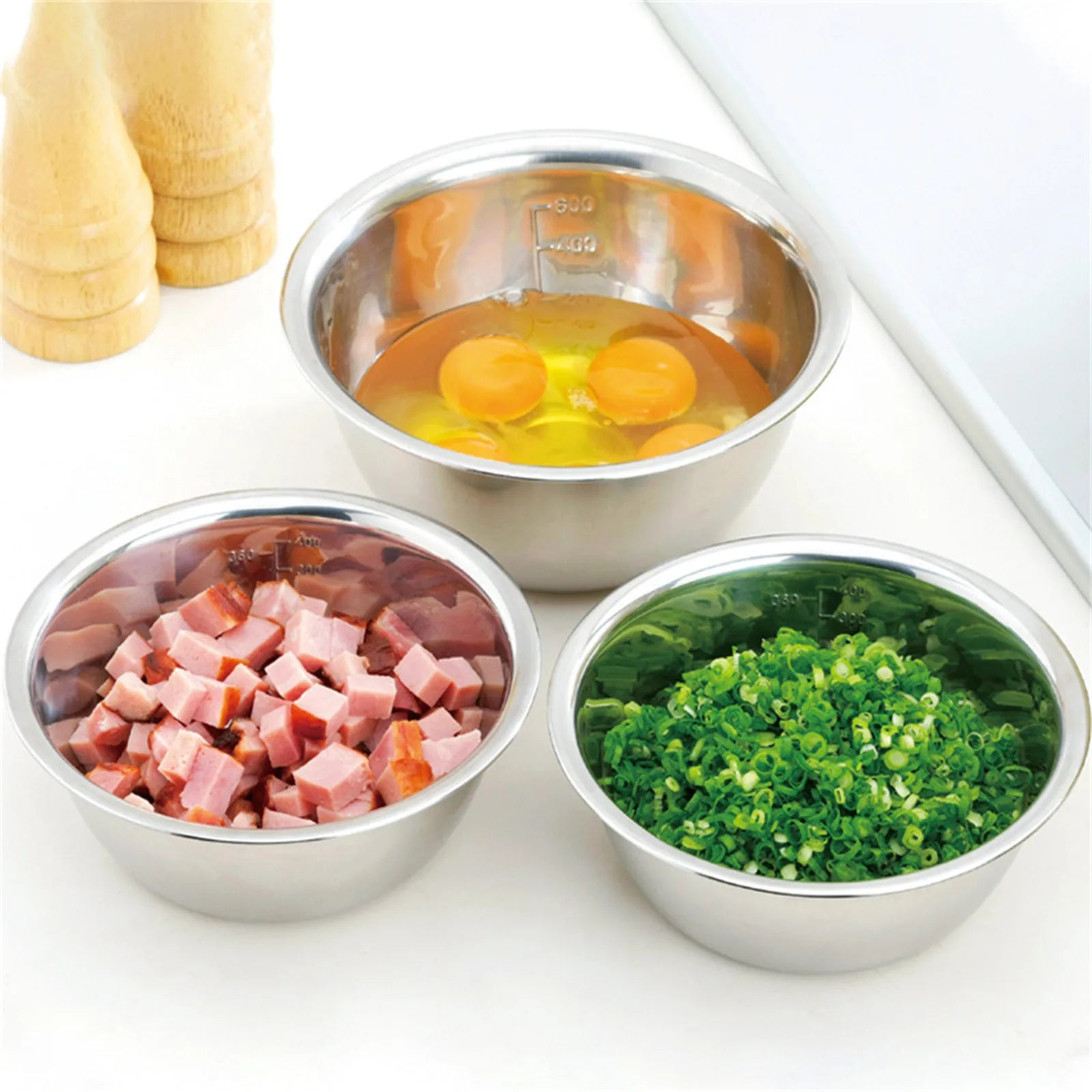 Stainless Steel Mixing Bowls Multi-Functional Kitchen Cooking Storage Bowls For Portable Home Outdoor Camping Accessories - Sun Studio