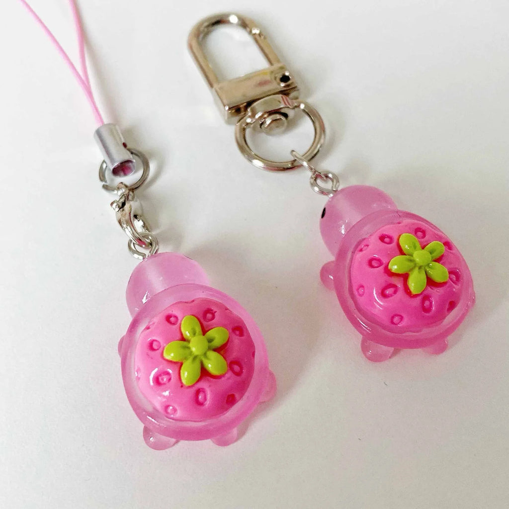 2025 New Design 1 Piece Cute Strawberry Turtle Mobile Phone Charms Cute Keycord Keychains Lanyard Decoration Strap Accessories - Sun Studio