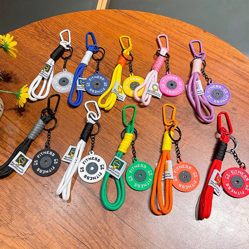 Fitness Keychain Gym Lovers Fitness Enthusiast Gift Barbell Keychain Fitness Bag backpack Charms - Sun Studio