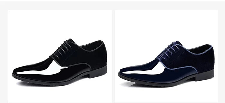 New Oxford Men's Pointed Toe Dress  Luxury Lacquer Wedding Shoes Classic Derby Shoes 2023 Leather Shoes Size 38-50 - Sun Studio