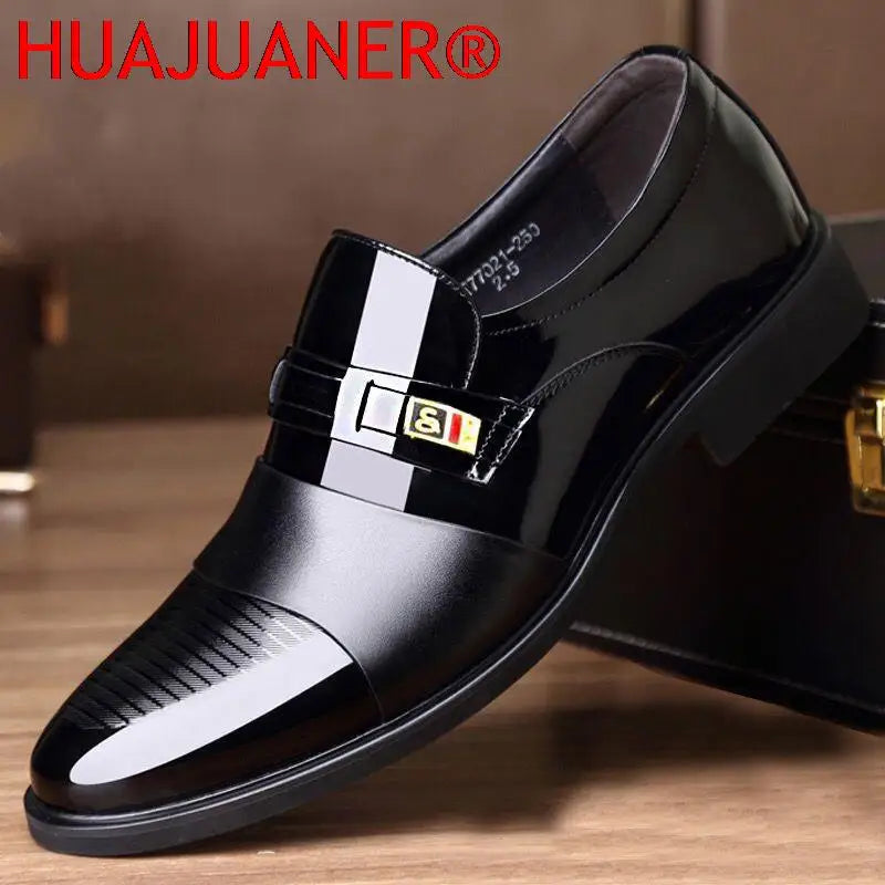 Men Leather Casual Shoes Men Shoes Autumn New Business Formal Men Leather Shoes Casual Cover Foot Heightening Leather Shoes Men - Sun Studio