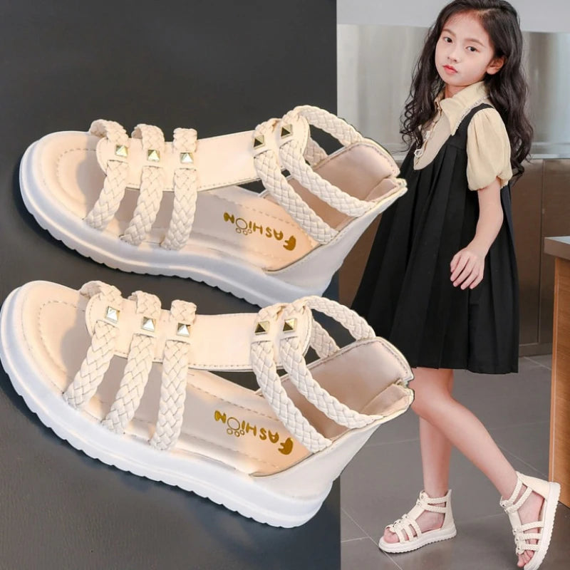 Summer Girls Sandals 2026 New Design Girls Soft Soled Lightweight Shoe Fashionable Girl Anti Slip Versatile Casual Summer Sandal - Sun Studio