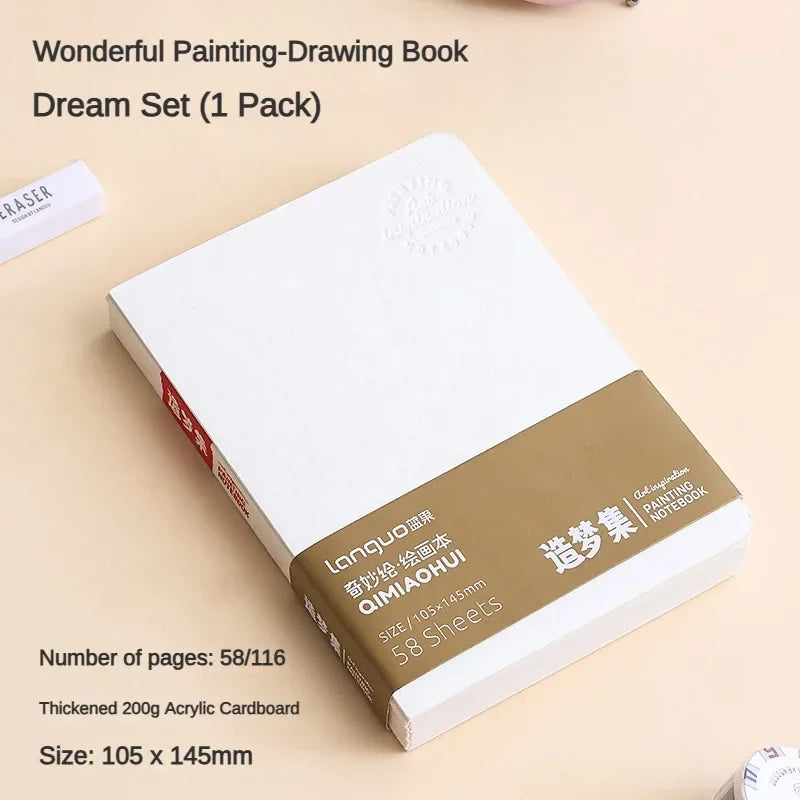 Mehrere Spezifikationen Aquarell Skizzenbuch 58 Blätter Verdickung 200g Zeichenheft für Zeichnen Malbuch Kunstbedarf