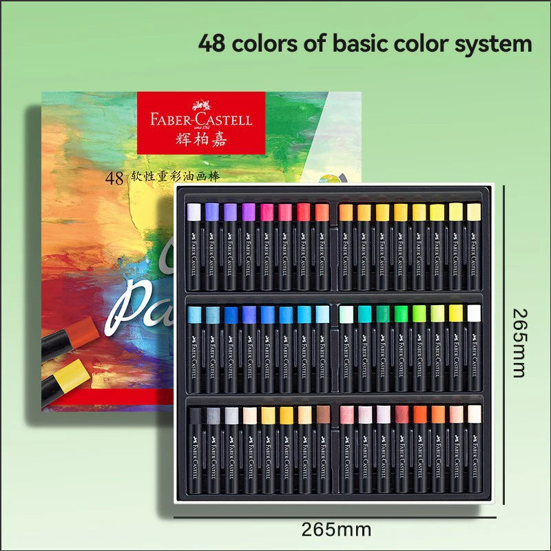 Faber-Castell Weiche Öl-Pastellfarbe Set 24/36/48 Lebendige Farben Cremige Textur Bullet Head Kreide für Künstler Malen Zeichnen Anfänger