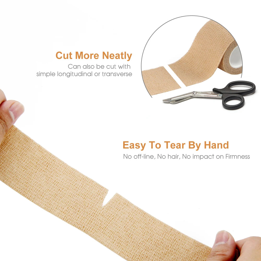 24 Pieces Elastic Bandage Tapes Athletic Tape Elastoplast Sports Recovery Strapping Gym Waterproof Muscle Relief Finger Ankle - Sun Studio