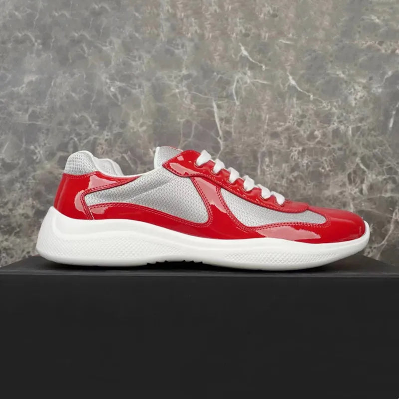 Multiple Style Color Classic P-style Men's Low Top Sneaker Breathable Mesh Biker Shoes Lace Up Leather Sneakers Casual Shoe - Sun Studio