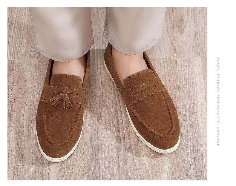 Fashion Men's Casual Shoes British Classic Tassel Loafers Moccasins Lazy Outdoor Flat Shoes‌。 - Sun Studio