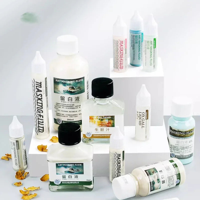 Watercolor Art Masking Fluid 18ml/30ml/75ml Watercolor Media Masking Marker Pen For Watercolor Gouache Painting Art Supplies - Sun Studio