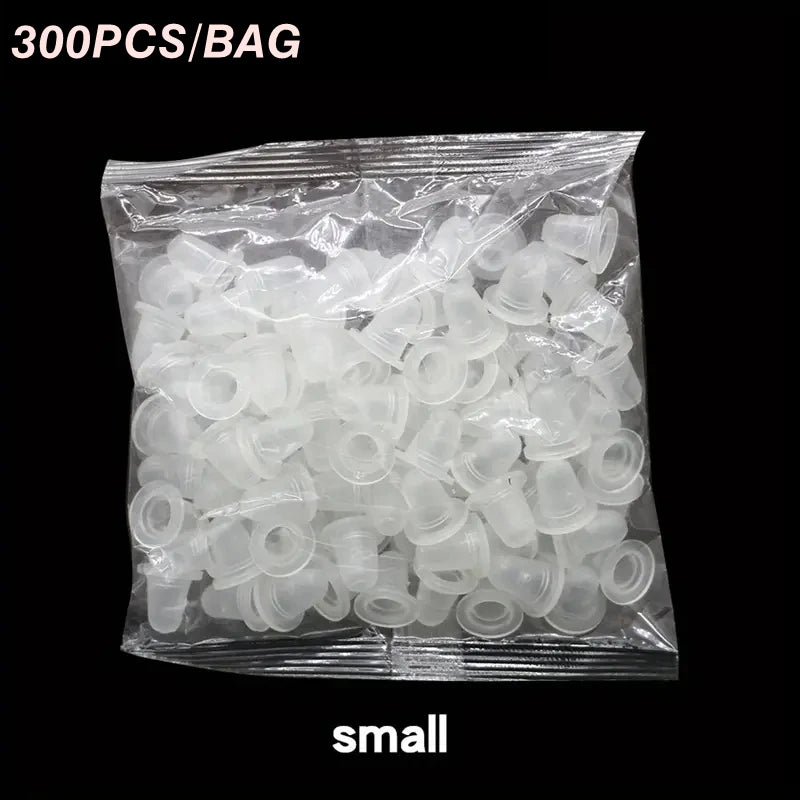 100/300/500Pcs Soft Silicone Microblading Tattoo Ink Cup Cap Pigment Holder Container S/L for Permanent Makeup Tattoo Accessorie - Sun Studio