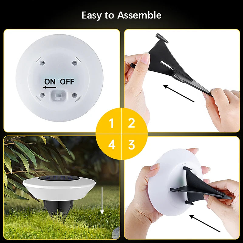 1/4Pack Solar Ground Lights,14LED Waterproof Outdoor Landscape Light, LED Lawn Lamp, for Garden Pathway Yard Deck Camping Decor - Sun Studio