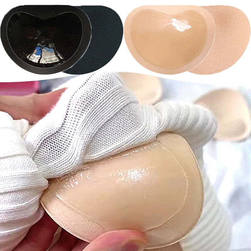 Sticky Chest Pad Push Up Bra Thicker Sponge Bra Pads Breast Lift Up Enhancer Silicone Removeable Inserts Swimsuit Invisible Bra - Sun Studio