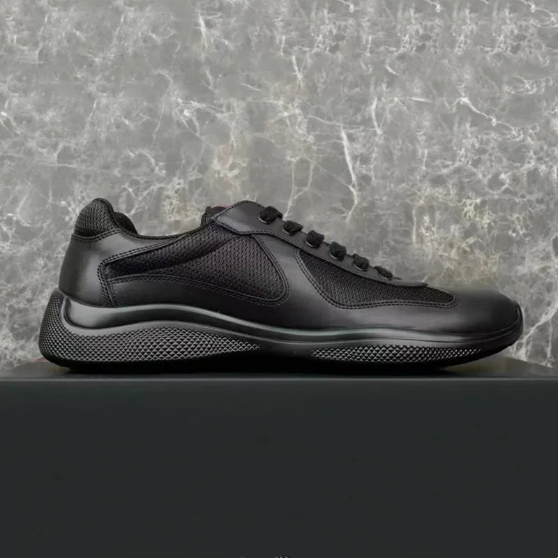 Multiple Style Color Classic P-style Men's Low Top Sneaker Breathable Mesh Biker Shoes Lace Up Leather Sneakers Casual Shoe - Sun Studio