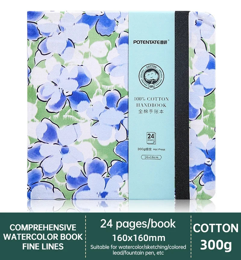POTENTATE 100% Cotton Watercolor Book Square Sketchbook 300g Art Drawing Sketch Pad potentate бумага акварели - Sun Studio