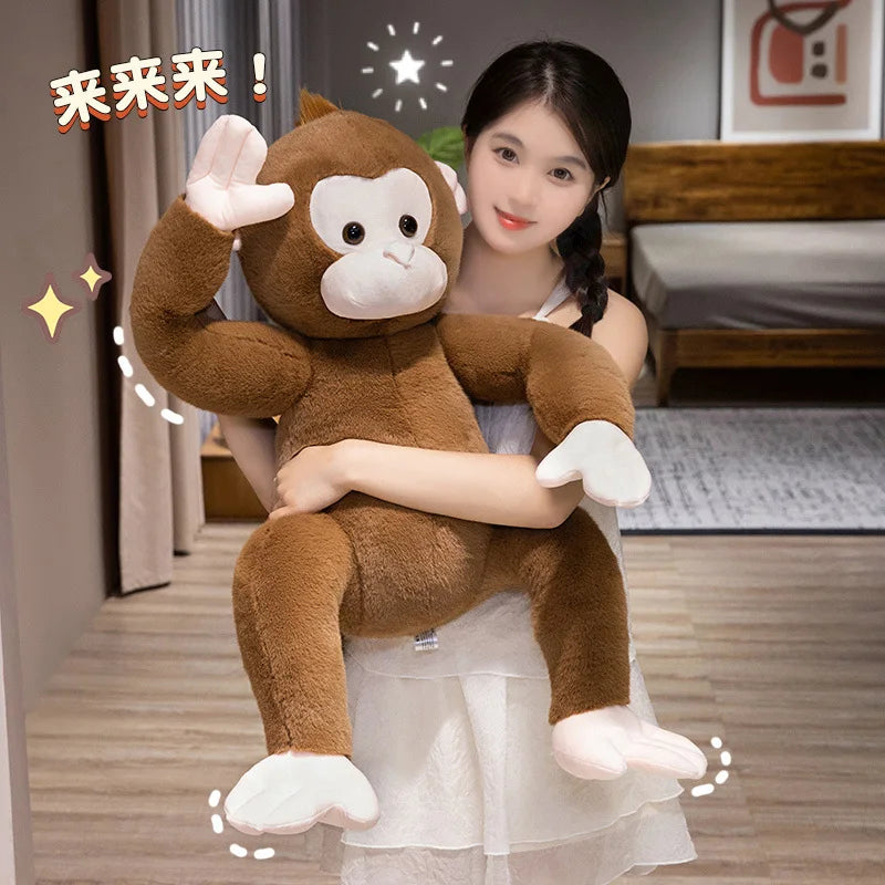 40cm-80cm Big Size Lovely Lifelike Sitting Monkey Plush Toys Soft Stuffed Monkey Doll Cute Animal Doll For Children Home Decor - Sun Studio